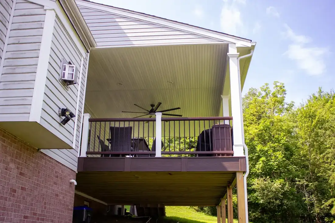 Covered deck, side elevation — Oasis Custom Decks